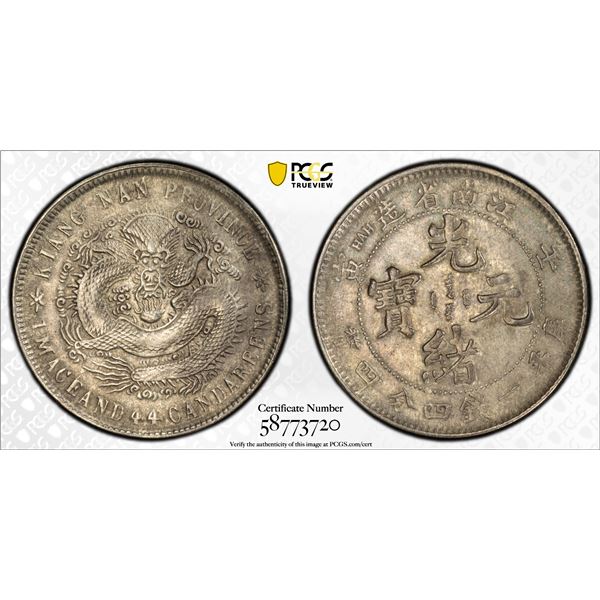 KIANGNAN: Kuang Hsu, 1875-1908, AR 20 cents, CD1902, PCGS XF details