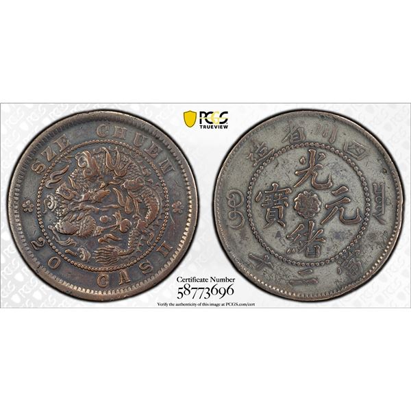 SZECHUAN: Kuang Hsu, 1875-1908, AE 20 cash, ND (1903-05), PCGS VF details