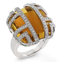 Genuine 41.68 ctw Diamond & Citrine & Pink Sapphire Ladies Ring  