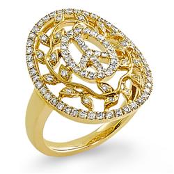 Genuine 0.64 ctw Diamond Ladies Ring  14K Yellow Gold