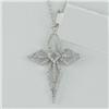 Image 1 : Cross Necklace 0.26 ctw Diamond  14K  White Gold- SRP$ 1569