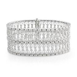 Genuine 9.85 ctw Diamond Bracelet  18K White Gold