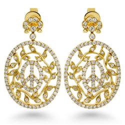 Genuine 1.48 ctw Diamond Earrings 14K Yellow Gold