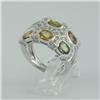 Image 1 : Ring 4.69 ctw Diamond & Multi-color  14K White Gold- SRP$ 5589