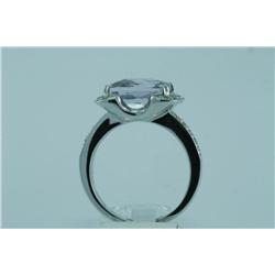 Genuine Diamond & Pink Amethyst Ring 14K Gold