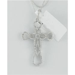 Cross Necklace 0.43 ctw Diamond  14K  White Gold- SRP$ 2455