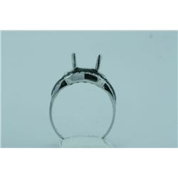 Genuine Diamond & Black Jade Ring 18K Gold