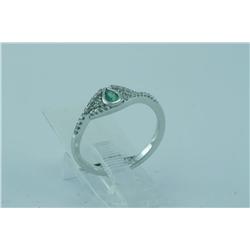 Genuine Diamond & Emerald Ring 14K Gold