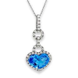 Genuine 10.31 ctw Diamond & Topaz Pendant w/ Chain  