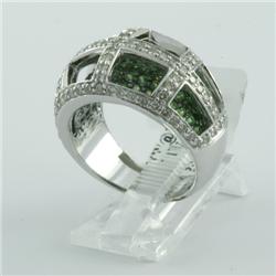 Ring 2.13 ctw Diamond & Tsavorite  14K White Gold - SRP$ 6615