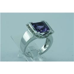 Genuine Diamond & Amethyst Ring 14K Gold - SRP $3900