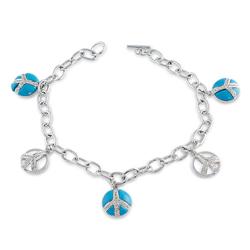Genuine 3.21 ctw Diamond & Turquoise Bracelet  