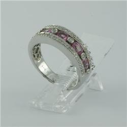 Ring 1.62 ctw Diamond & Pink Sapphire  14K White Gold- SRP$ 3878