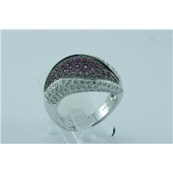 Genuine Diamond & Pink Sapphire Ring 14K Gold