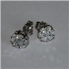Image 1 : Genuine 1.50 ctw Diamond Flower Earrings 14K White Gold
