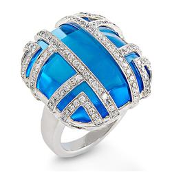 Genuine 55.22 ctw Diamond & Topaz, Pink Sapphire Ladies Ring  