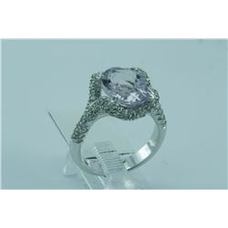 Genuine Diamond & Pink Amethyst Ring 14K Gold
