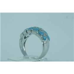 Genuine Diamond & TurquoiseRing 14K Gold - SRP $3329 