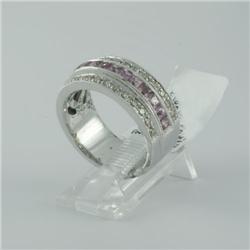 Ring 1.46 ctw Diamond & Pink Sapphire  14K White Gold- SRP$ 3980