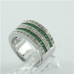 Ring 1.83 ctw Diamond & Emerald  14K White Gold- SRP$ 5555