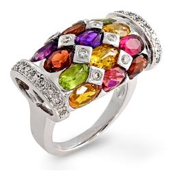 Genuine 7.52 ctw Diamond & Multi-color Ring  