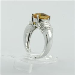 Ring 2.85 ctw Diamond & Citrine  14K White Gold- SRP$ 2654