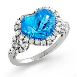 Genuine 5.38 ctw Diamond & Topaz Ladies Ring  