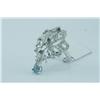 Image 2 : Genuine Diamond & Blue Topaz Ring 14K Gold