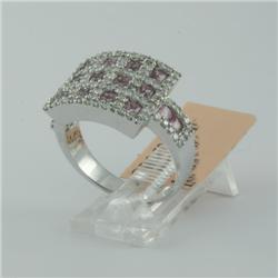 Ring 2.18 ctw Diamond & Pink Sapphire  18K White Gold- SRP$ 7344