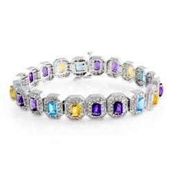 Genuine 14.63 ctw Diamond & Amethyst, Citrine, Topaz Bracelet  
