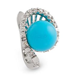 Genuine 8.50ctw Diamond & Turquoise Earrings  White Gold