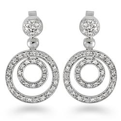 Genuine 0.85 ctw Diamond Earrings  14K White Gold