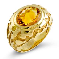Genuine 4.81 ctw Citrine, Ladies Ring  14K Yellow Gold