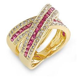 Genuine 2.36 ctw Diamond & Ruby Ladies Ring  