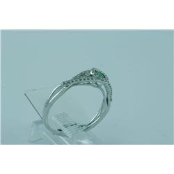 Genuine Diamond & Emerald Ring 14K White Gold - SRP$ 1472
