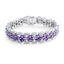 Genuine 9.94 ctw Diamond & Amethyst Bracelet  