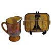 Image 1 : Vintage MARIGOLD Carnival Glass Pitcher and Divided Tray Set