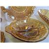 Image 3 : Vitage lot of Amber Carnival Glass Serving Dishes, Set of 5