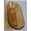 Image 5 : Vitage lot of Amber Carnival Glass Serving Dishes, Set of 5