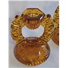 Image 2 : Indiana Glass Amber Pressed Glass Horseshoe Candlesticks