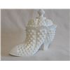 Image 1 : Fenton Milk Glass Hobnail Shoe Lidded Candy Dish