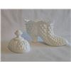 Image 3 : Fenton Milk Glass Hobnail Shoe Lidded Candy Dish