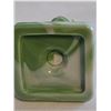 Image 5 : Antique Green and White Swirl Slag Glass Tapered Candle Holder by Westmoreland company 1940s