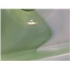 Image 6 : Antique Green and White Swirl Slag Glass Tapered Candle Holder by Westmoreland company 1940s