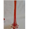 Image 5 : MMC Orange Art Glass Stretch Centerpiece Bowl and Blown Glass Bud Vase
