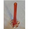 Image 7 : MMC Orange Art Glass Stretch Centerpiece Bowl and Blown Glass Bud Vase