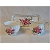 Image 1 : Royal Adderley Prairie Rose Bone China Creamer, Sugar, Tray Set