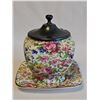Image 10 : Antique Royal Winton Grimwades Summertime Chintz Jam Jar with Lid and Plate