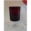 Image 3 : Emploi Red Glass Stemware Oversized Goblet with Vintage Red Drink Glassware