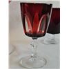 Image 4 : Emploi Red Glass Stemware Oversized Goblet with Vintage Red Drink Glassware